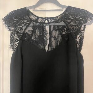 Lipsy Black Lace Overlay Blouse
